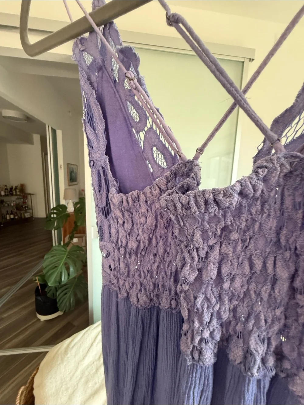Free People Adella Maxi Slip Dress Lace Bodice